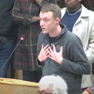 Several community members, including Bradford Bogan, spoke in support of Springfield's Haitian immigrant community during the city's commission meeting Tuesday, Jan. 29. 2025. YOUTUBE