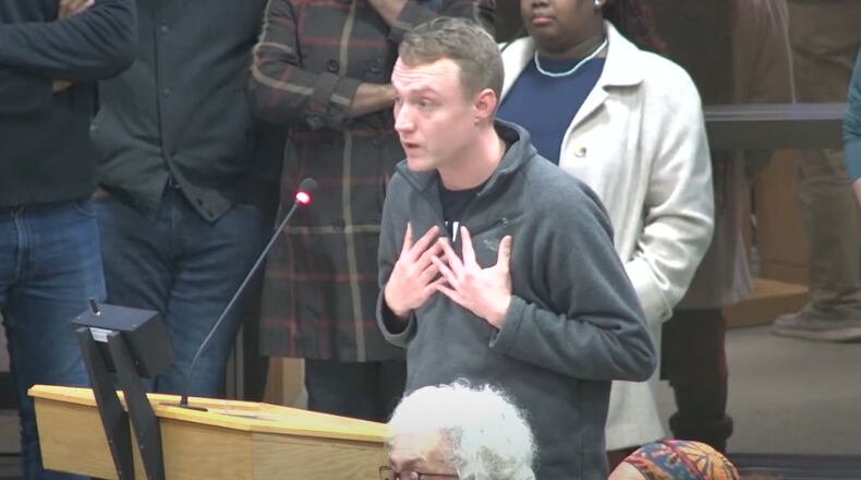 Several community members, including Bradford Bogan, spoke in support of Springfield's Haitian immigrant community during the city's commission meeting Tuesday, Jan. 29. 2025. Photo via city's Youtube recording