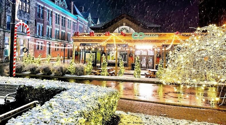 Visit Greater Springfield has added new holiday lights and music to create a festive mood in downtown Springfield. CONTRIBUTED PHOTO