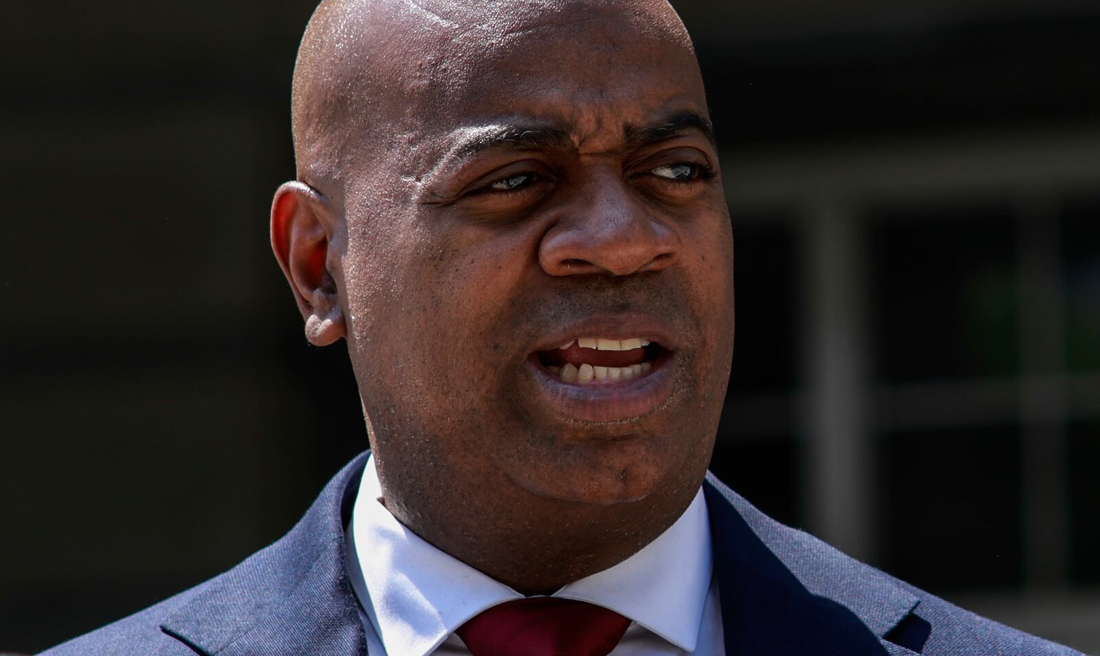 Newark Mayor Ras Baraka speaks as he attends a press conference regarding his May 9th arrest at Delaney Hall, outside U.S. District Court for the District of New Jersey Tuesday, June 3, 2025, in Newark, N.J. (AP Photo/Kena Betancur)