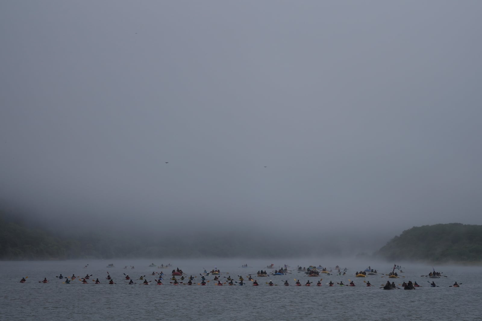 Native youth with ties to the Klamath River arrive at its mouth where it empties into the Pacific Ocean on Friday, July 11, 2025, in Klamath, Calif. (AP Photo/Brittany Peterson)
