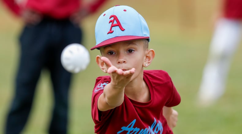 Springfield resident Colton Myers of the Armoloy baseball team throws a pitch during last year's year's Stevie's World of Wiffleball event in Springfield. CONTRIBUTED PHOTO BY MICHAEL COOPER
