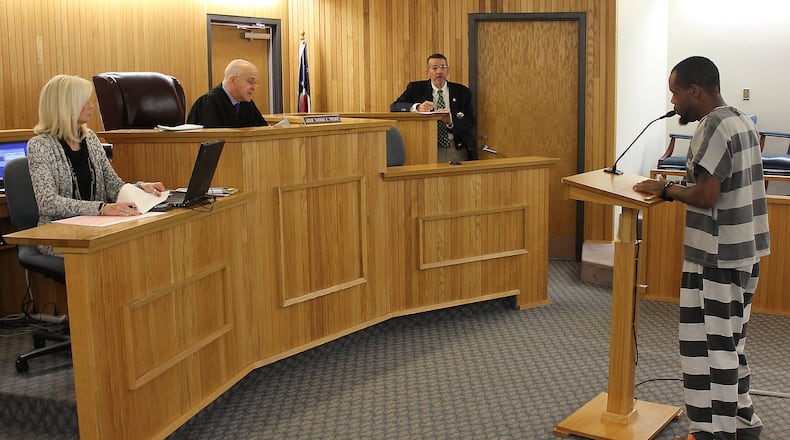 Clark County Municipal Court Judge Thomas Trempe conducts an arraignment in his courtroom. JEFF GUERINI/STAFF
