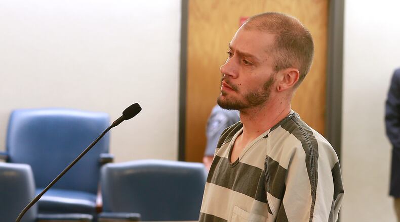 Marcus Shelton is arraigned in Springfield Municipal Court. Bill Lackey/Staff