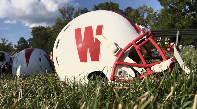 A look at the helmet Wittenberg is wearing early in the 2017 season. David Jablonski/Staff