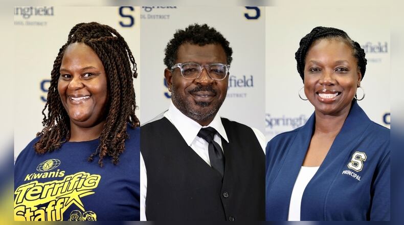 The Springfield City School District has welcomed three new elementary school principals (from left to right): Krystal Cole at Kenwood Elementary School, Brentt Hogan at Hayward Middle School and Shawnkeida Whitlow at Lagonda Elementary School. Contributed