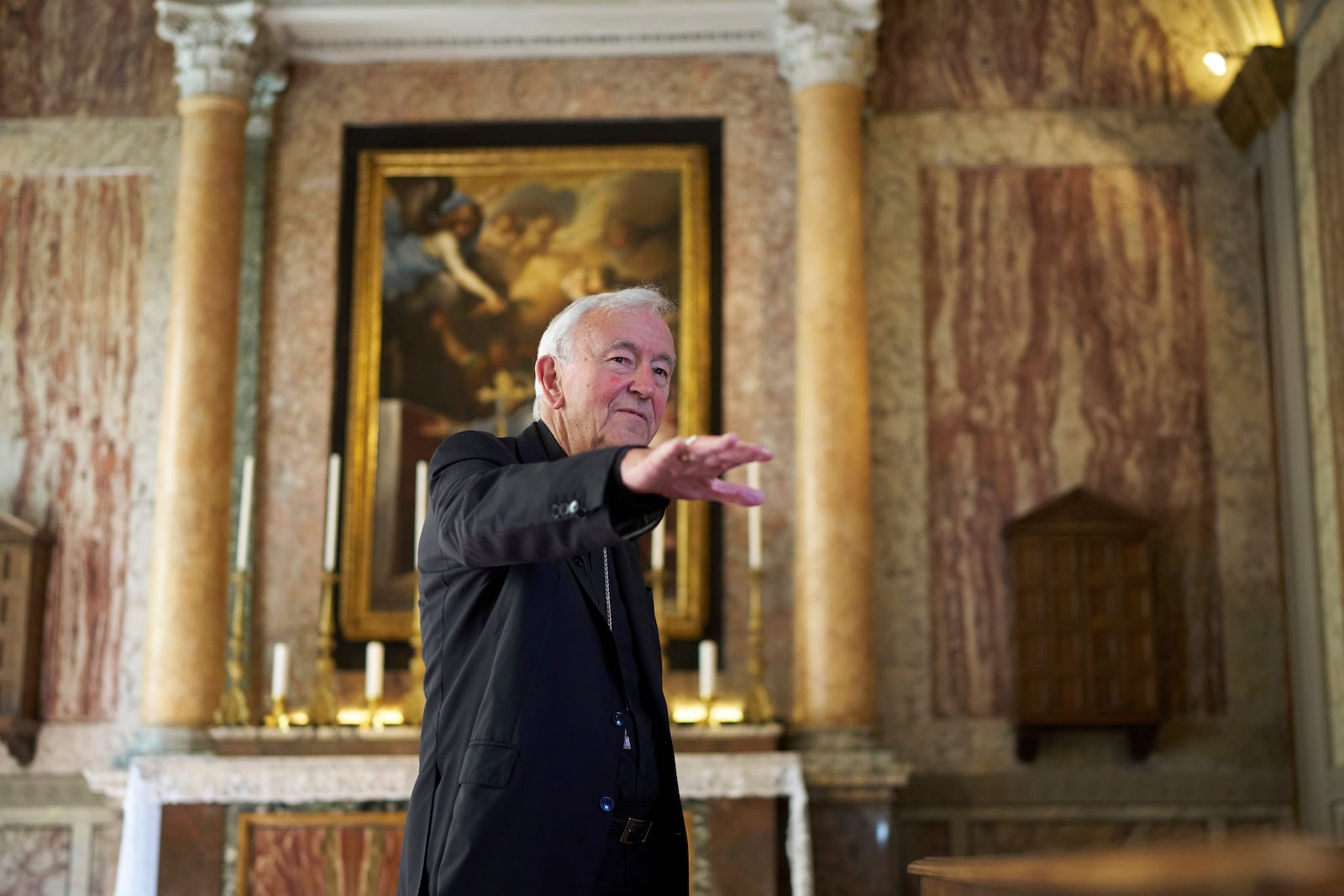 Cardinal Vincent Nichols attends an interview at the Venerable English College, in Rome, Friday, May 2, 2025. (AP Photo/Alessandra Tarantino)