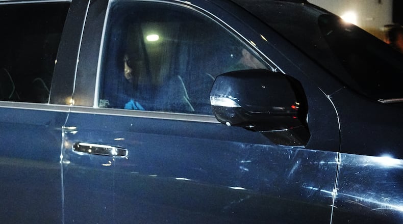 Tiger Woods leaves the Martin County Sheriff's Office jail facility following his involvement in a car crash where he was arrested on a DUI charge on Friday, March 27, 2026 (AP Photo/Jim Rassol)