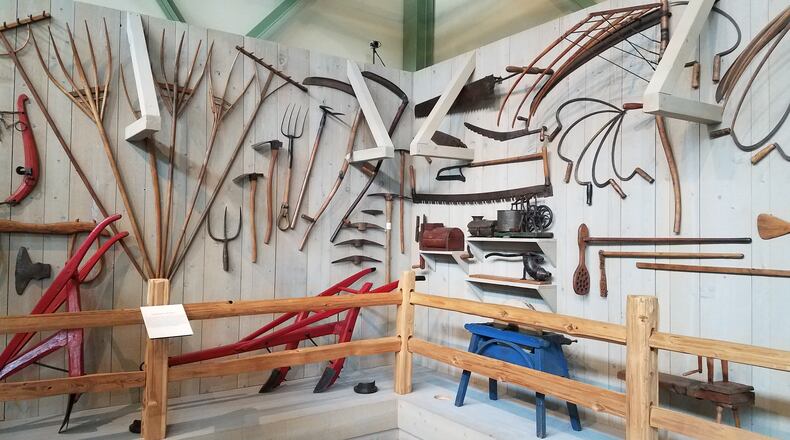 Farms in the 1850s-1880s used hand tools like these. COURTESY CLARK COUNTY HISTORICAL SOCIETY