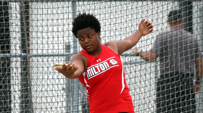 Milton-Union junior Beyonce Bobbitt has qualified for the D-II state track and field meet in the shot put and discus. GREG BILLING / CONTRIBUTED