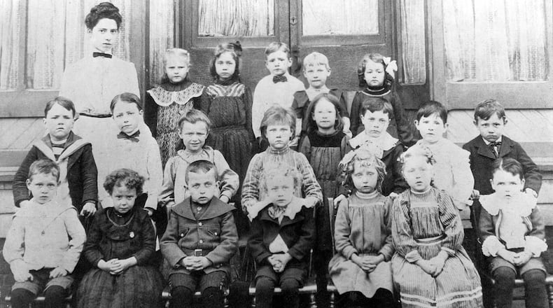 This photo, taken in April 1902 shows teacher Mrs. Gertrude Boughier with her students. PHOTO COURTESY OF THE CLARK COUNTY HISTORICAL SOCIETY