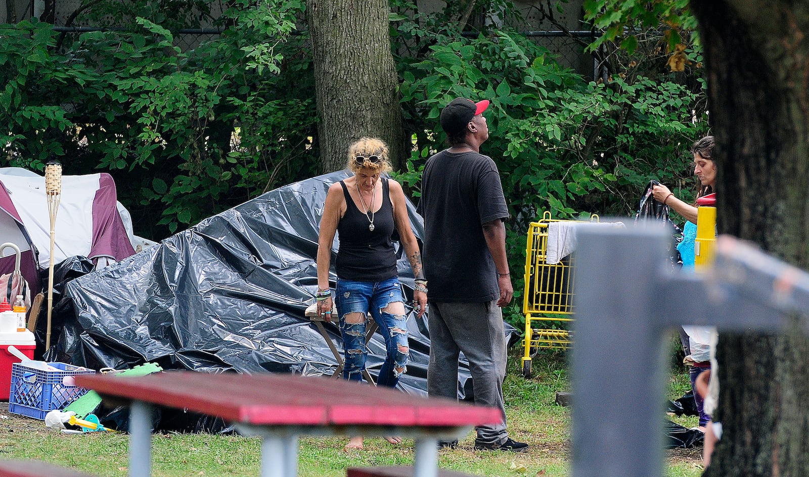 A homeless encampment that was at 423 N. Paul Laurence Dunbar street in Dayton in 2024. MARSHALL GORBY\STAFF