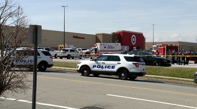 Police are at a Target in Oakley March 17, 2022. Reports indicate a shooting happened there. MICHAEL BENEDIC/WCPO