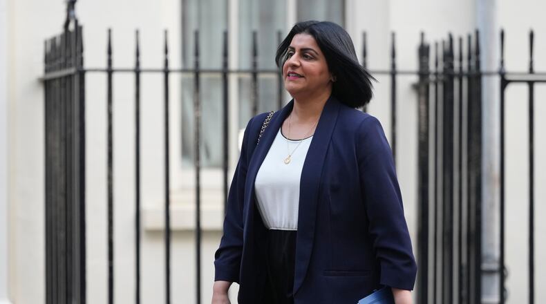 Britain's Home Secretary Shabana Mahmood departs 10 Downing Street in London, Wednesday, Nov. 26, 2025. (AP Photo/Kirsty Wigglesworth)