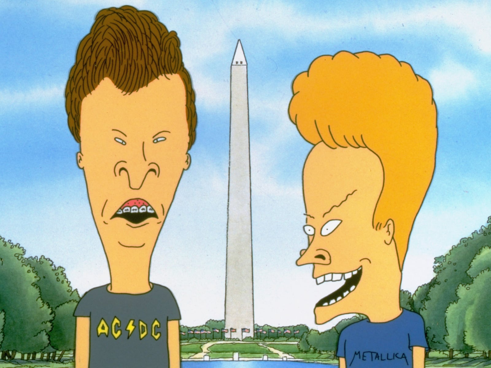 -The animated characters Beavis and Butt-head visit the Washington Monument in a scene from the movie, ‘Beavis and Butt-head Do America.’ (AP Photo/Paramount Pictures)