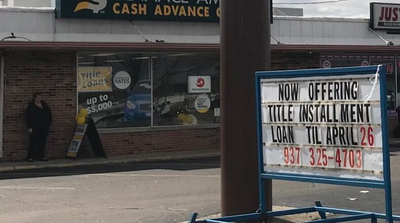 A 2019 photo outside an Advance America storefront that issues loans funded by NCP Finance. The photo was taken by Rep. Kyle Koehler, who sponsored legislation designed to rein in the industry.