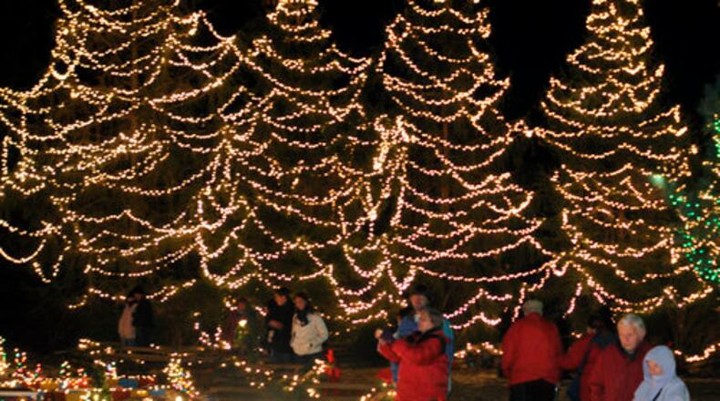 The holiday lights at Clifton Mill.