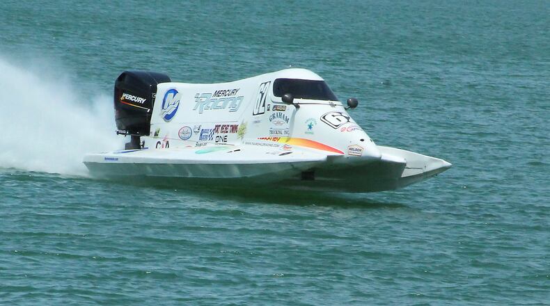 Power boat racing will come to the Clark County Fairgrounds lake the weekend of Aug. 25 - 27. JEFF GUERINI/STAFF