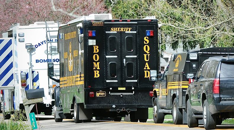 Several bomb squad, including Dayton and Franklin county at a home in Troy on Barnhart Rd., Friday April 5, 2024. MARSHALL GORBY \STAFF