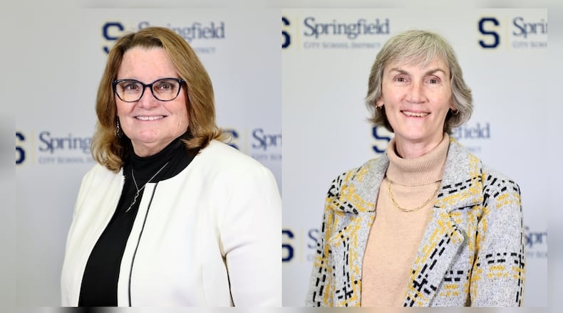 The Springfield City School District Board of Education has welcomed Peg Foley (right) as a new member and named Carol Dunlap (left) as the new president.