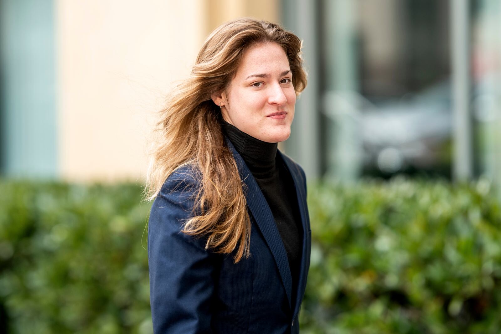College basketball player Sedona Prince arrives at federal court for a hearing for a landmark $2.8 billion settlement impacting NCAA college athletics on Monday, April 7, 2025, in Oakland, Calif. (AP Photo/Noah Berger)