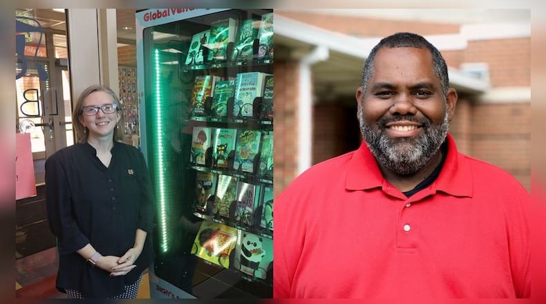 Some of the many teachers who are making a difference in the classroom: (from left to right) Greta Eber, librarian at Donnelsville Elementary and Tyler Jackson, fifth grade teacher at Lincoln Elementary.