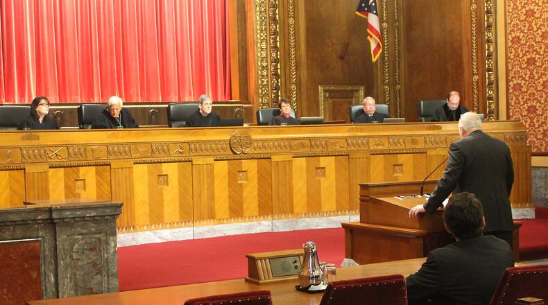 Attorney Jack Van Kley representing Union Neighbors United argues before the Ohio Supreme Court in 2017. JEFF GUERINI/STAFF