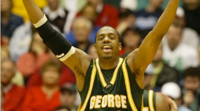 George Mason’s Will Thomas celebrates toward the end of their win over Michigan State in the first round of the NCAA tournament in 2006. Chris Stewart/Staff