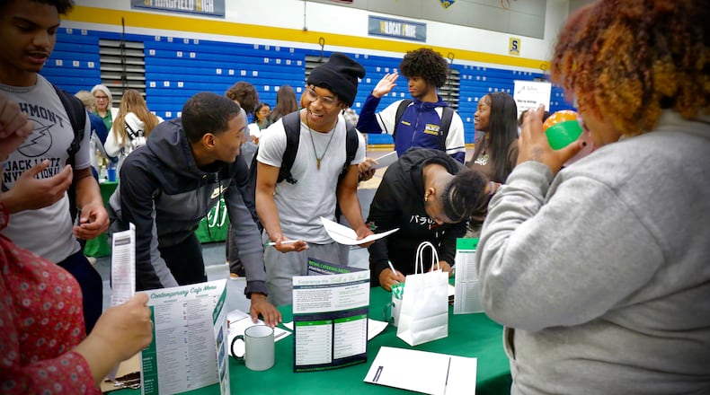 The Springfield City School District's annual Career Day for seniors took place earlier this year with 20 local companies set up in the high school's gym. Contributed