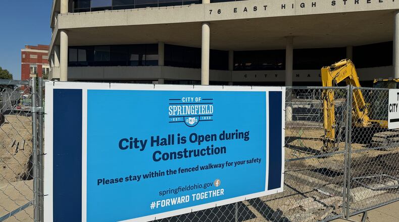 Springfield's City Hall remains open during a major renovation of the plaza area that began in early 2023 and will continue through spring of 2024. STAFF