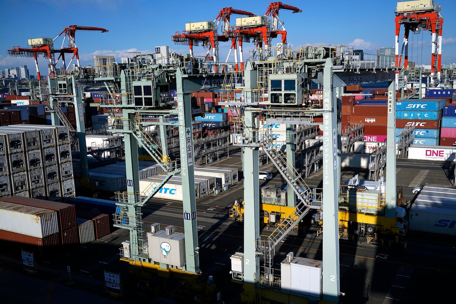 FILE - Tokyo Container Terminal is seen in Tokyo on Feb. 19, 2025. (AP Photo/Eugene Hoshiko, File)