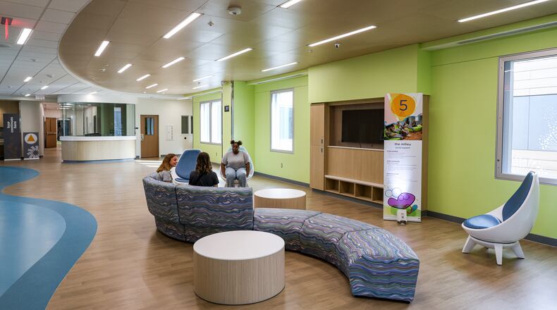 A common area in Dayton Children's Mathile Center for Mental Health and Wellness, which is set to open next month. BRYANT BILLING / STAFF