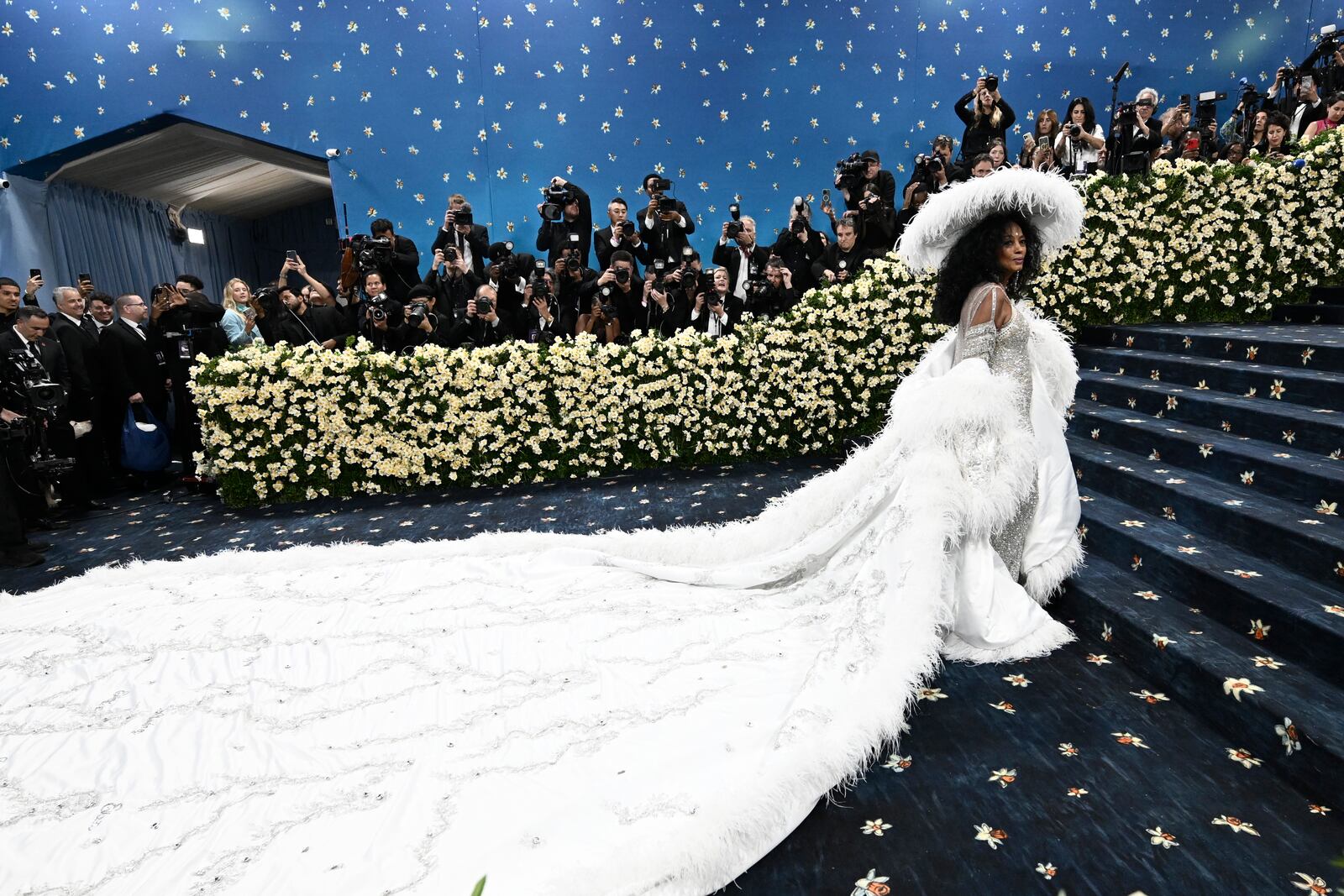 Diana Ross attends The Metropolitan Museum of Art's Costume Institute benefit gala celebrating the opening of the "Superfine: Tailoring Black Style" exhibition on Monday, May 5, 2025, in New York. (Photo by Evan Agostini/Invision/AP)