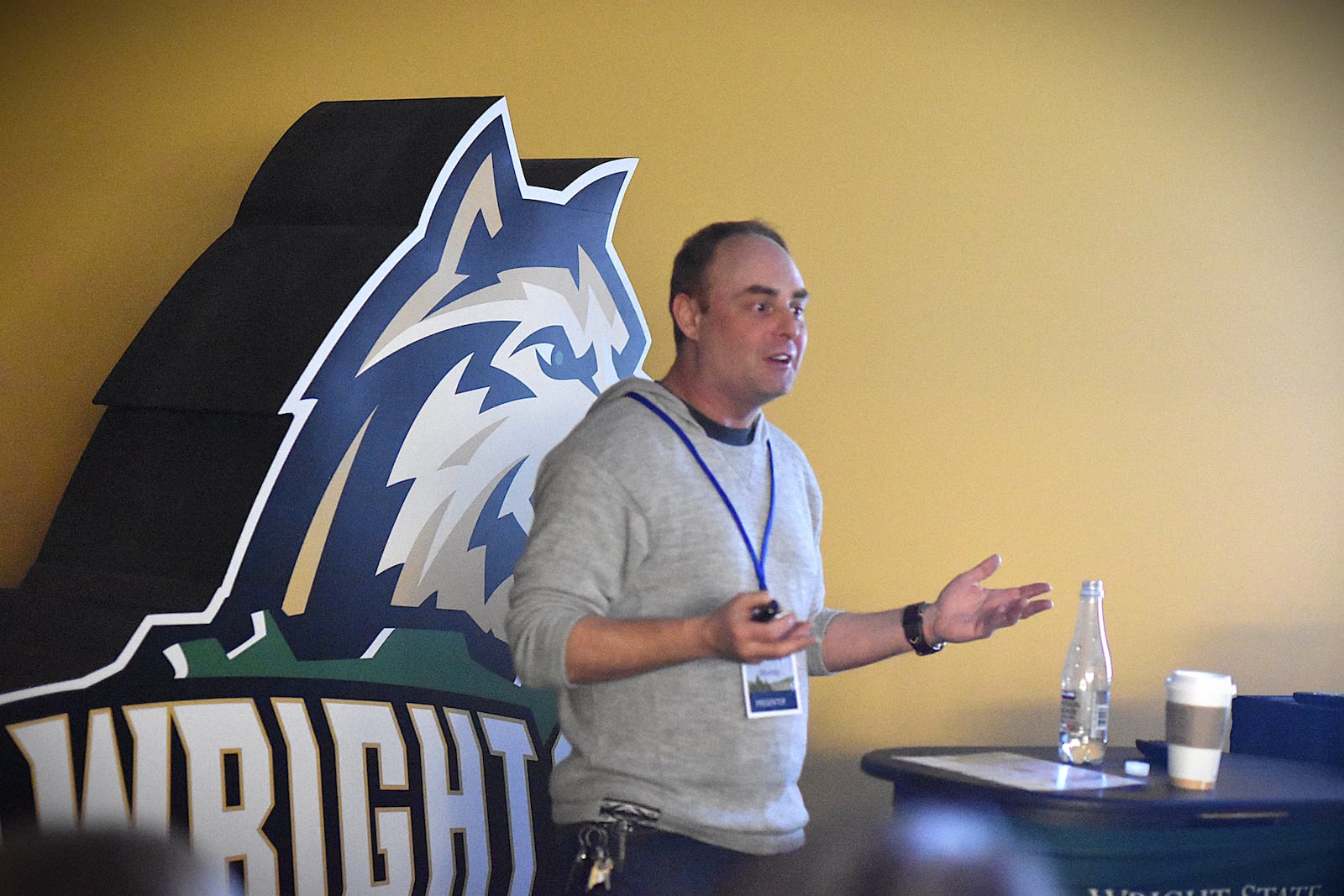 Wright State University associate professor of emergency medicine Dr. B. Patrick Murray discusses the visual differences between innocous and dangerous plants and fungi during a talk on Saturday, Feb. 21, 2026, at the Adventure Summit at Wright State University. CORNELIUS FROLIK / STAFF