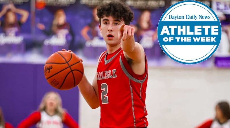 Carlisle senior Drew Conger is the Dayton Daily News Athlete of the Week for accomplishments between Feb. 9-15. CONTRIBUTED