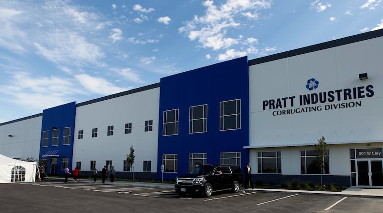 Pratt Industries in Lewisburg opened its $44 million facility there in September 2014. The plant had 140 workers and saved the equivalent of up to 10,000 trees a day by using 100 percent recycled paper from Pratt’s mill system, company officials said at the time. LISA POWELL / STAFF PHOTO