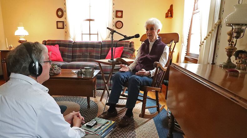 Lois Crystal talks about how moved she was by all the kindness she witnessed when shopping during an early senior hour at Meijer and WalMart. BILL LACKEY/STAFF
