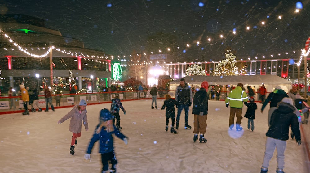 The outdoor ice skating rink on the Springfield City Hall Plaza will be one of many activities available during the five weeks of Holiday in the City beginning Nov. 28 and running through Jan. 4. BILL LACKEY/STAFF