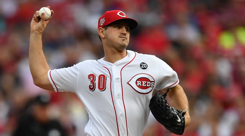 CINCINNATI, OH - MAY 31: Tyler Mahle #30 of the Cincinnati Reds pitches in the second inning against the Washington Nationals at Great American Ball Park on May 31, 2019 in Cincinnati, Ohio. (Photo by Jamie Sabau/Getty Images)