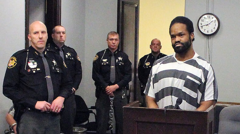 Prentiss Hare is arraigned on aggravated murder charges in Clark County Common Pleas Court. JEFF GUERINI/STAFF