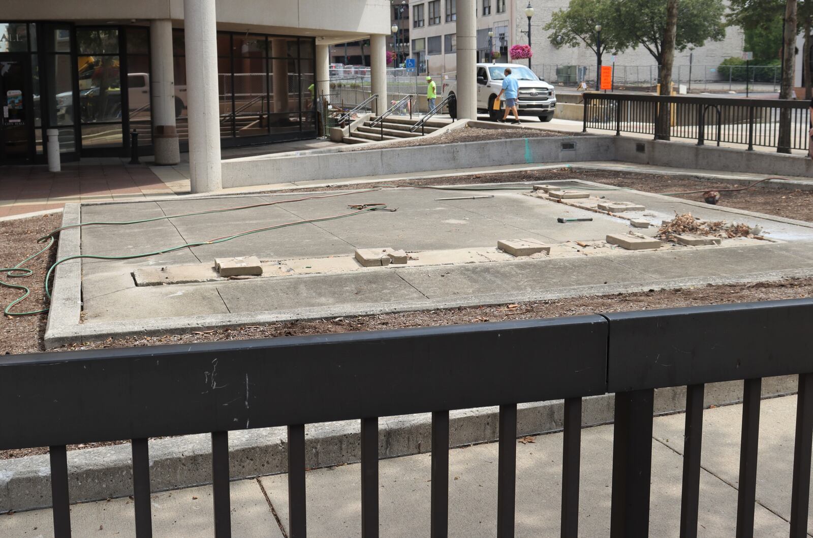 The former site of controversial sculpture Oracle's Vision, Wednesday, Aug. 16, 2023. JESSICA OROZCO/STAFF