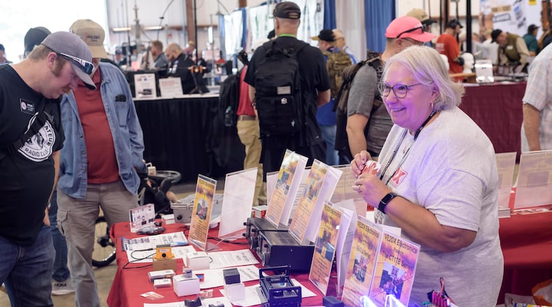 The 72nd annual Dayton Hamvention took over the Greene County Fairgrounds & Expo Center in Xenia from Friday, May 17 through Sunday, May 19, 2024. Sponsored by the Dayton Amateur Radio Association, the event is the largest ham radio convention in the world. Over 500 indoor exhibits and 2,500 outdoor exhibits, showcasing the latest in amateur radio equipment, technology, computer software and hardware were featured. Here are scenes from Saturday. TOM GILLIAM / CONTRIBUTING PHOTOGRAPHER