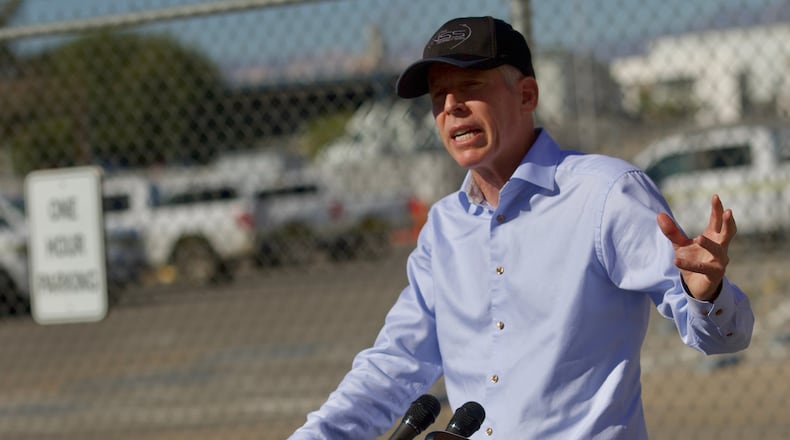 U.S. Secretary of Energy Chris Wright comments on the National Nuclear Security Administration furloughing 1,400 federal workers as part of the shutdown which began Oct. 1, during a news conference at the Nevada National Security Site (NNSS) in Las Vegas on Monday Oct. 20, 2025. (AP Photo/Ty ONeil)