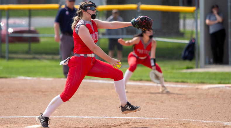 Southeastern's Reese Wells pitched all seven innings of Saturday's regional final loss to Covington at Northmont. Jeff Gilbert/CONTRIBUTED