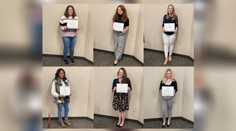 Some of the winners from the Clark State College 2021 Voices of the Valley Poetry and annual essay contests: Amaya Williams, tied first place poetry winner (top left); Anna-Claire Crichton, honorable mention poetry winner (top middle); Gracie Northington, second place essay winner (top right); Mykel Cook, second place poetry winner (bottom left); Natalie Jones, first place essay winner (bottom middle); and Nikki Mae Howard, tied first place poetry winner (bottom right).