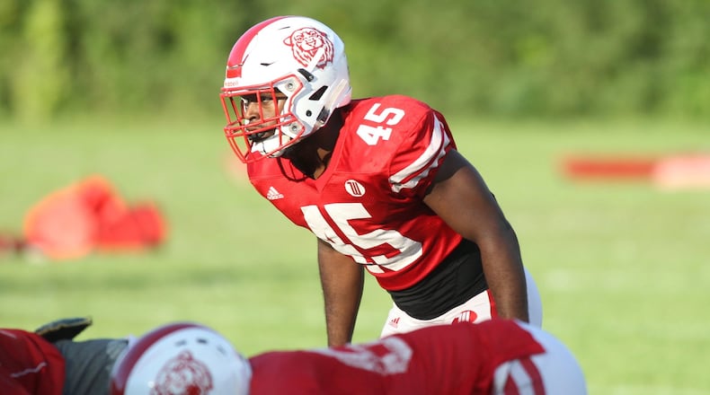 Wittenberg’s Jonathan Seay practices on Wednesday, Sept. 26, 2018, in Springfield. David Jablonski/Staff