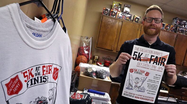 Ryan Ray, Development Director at the Springfield Salvation Army, wants to remind everyone about the Salvation Army’s 5K At The Fair on July 24th from 7pm-8pm at the Clark County Fair. All proceeds benefit at risk youth and teens. BILL LACKEY/STAFF