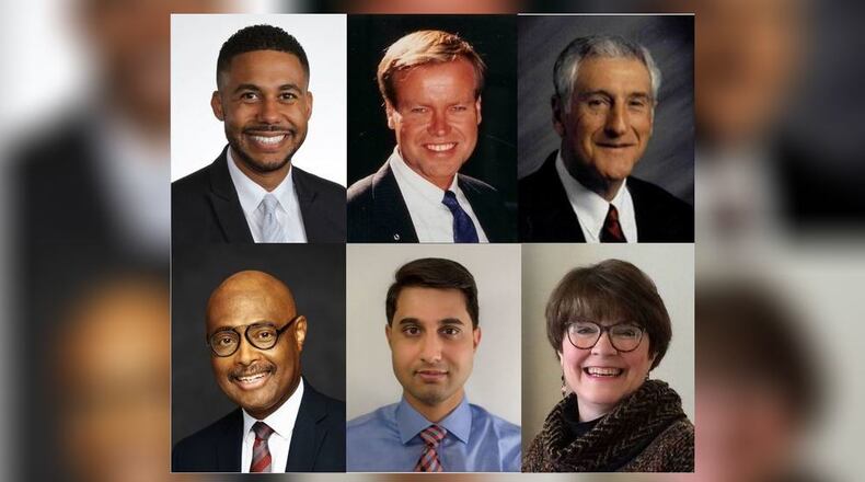 Six graduates of the Springfield City School District were honored with the Alumni of Distinction Award: Dr. Michael C. Mbagwu (top left); Larry Edwin Ray (top middle); Ronald V. Rhine (top right); Jerald L. Tillman (bottom left); Dr. Abdul Wasey (bottom middle); and Kiki Follrath Wilson (bottom right). CONTRIBUTED