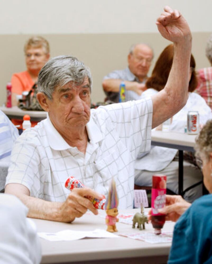 Seniors playing bingo