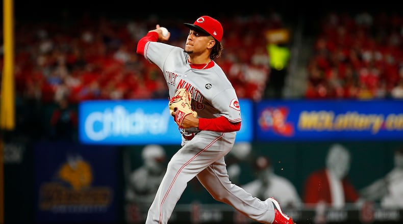 ST LOUIS, MO - JUNE 04: Luis Castillo #58 of the Cincinnati Reds delivers a pitch against the St. Louis Cardinals in the first inning at Busch Stadium on June 4, 2019 in St Louis, Missouri. (Photo by Dilip Vishwanat/Getty Images)